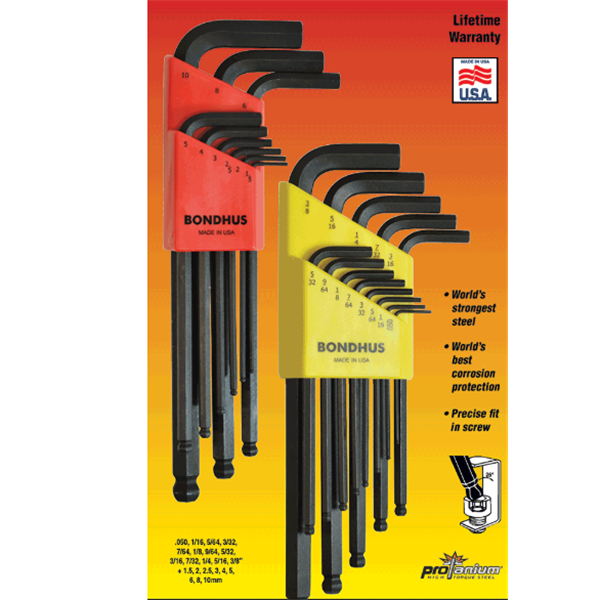 美國Bondhus波頭六角端L型扳手HLX12SG