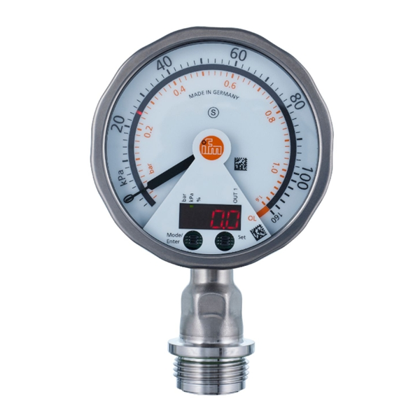 德國IFM易福門帶模擬顯示屏的齊平式壓力傳感器PG2433 PG-025-REB12-MFRKG/US/ /P