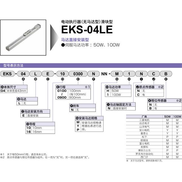 CKD喜開理電動執行器（無馬達型）滑塊型EKS-04LR-160800NNN-P1NCB