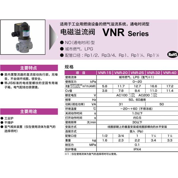 CKD喜開理電磁溢流閥VNR-40-AC200V